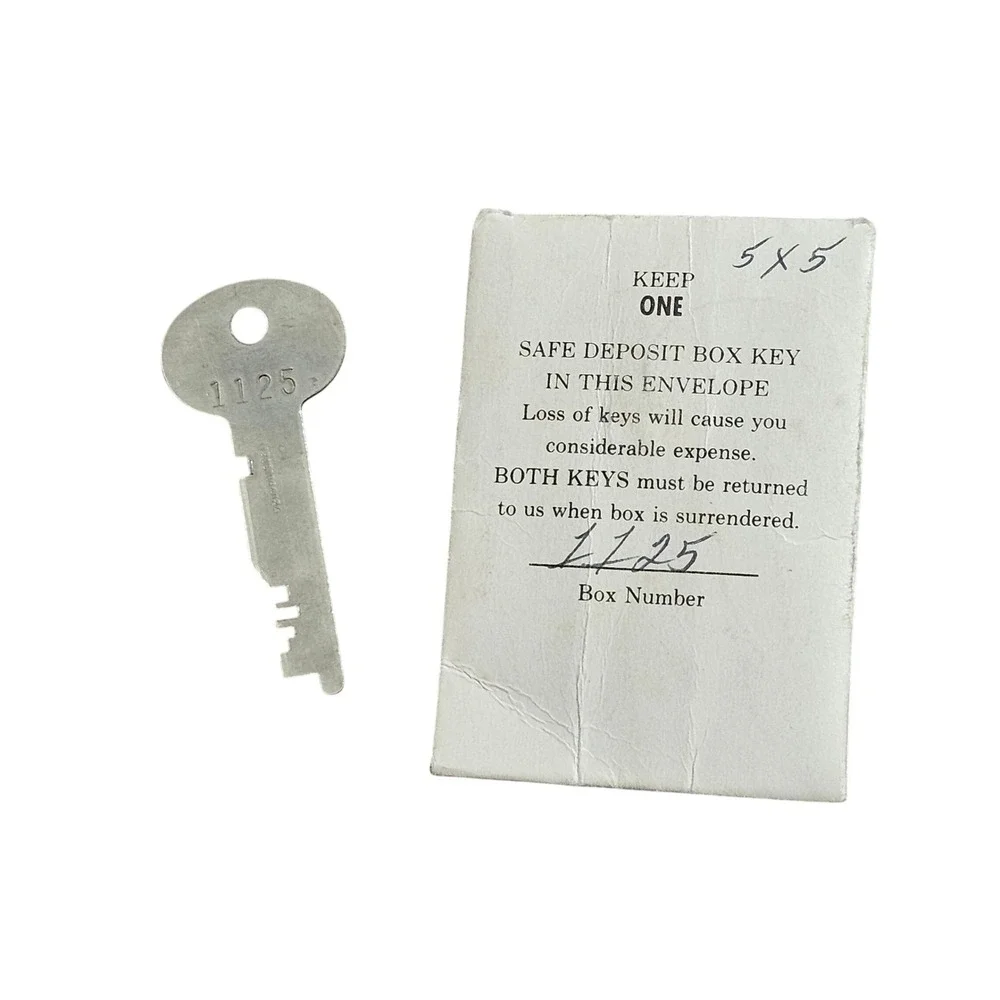 Vintage Sargent & Greenleaf Safe Deposit Box Key 1125 with Original Envelope